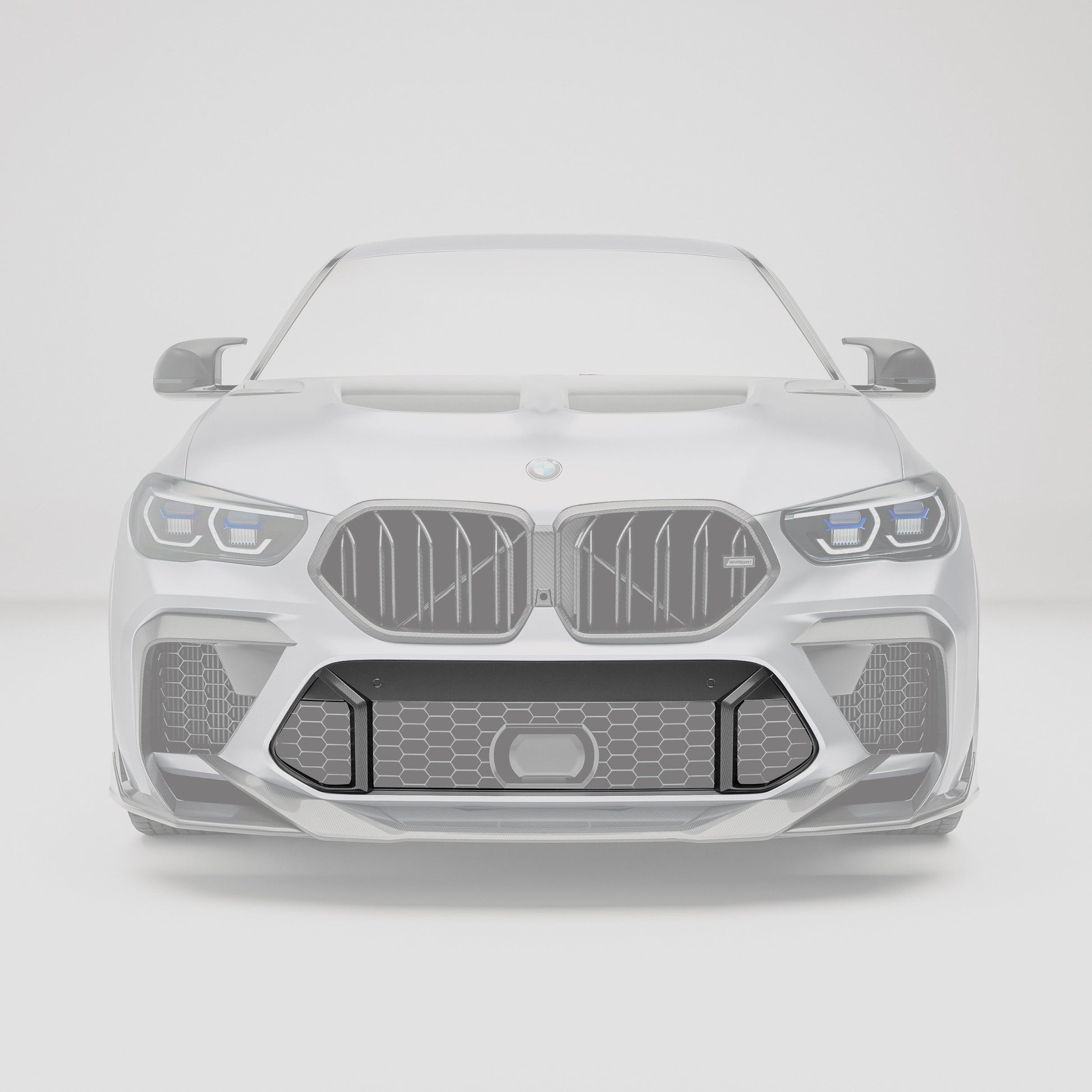 Carbon fiber front bumper air intake trim for X6M F96 second angle