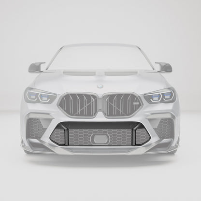 Carbon fiber front bumper air intake trim for X6M F96 second angle
