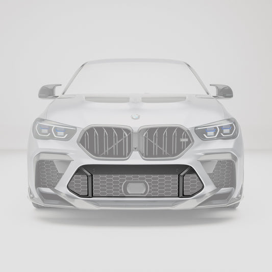 Carbon fiber front bumper air intake trim for X6M F96 second angle