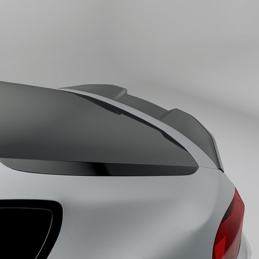BMW X6M F96 Pre-LCI carbon fiber rear roof spoiler main view