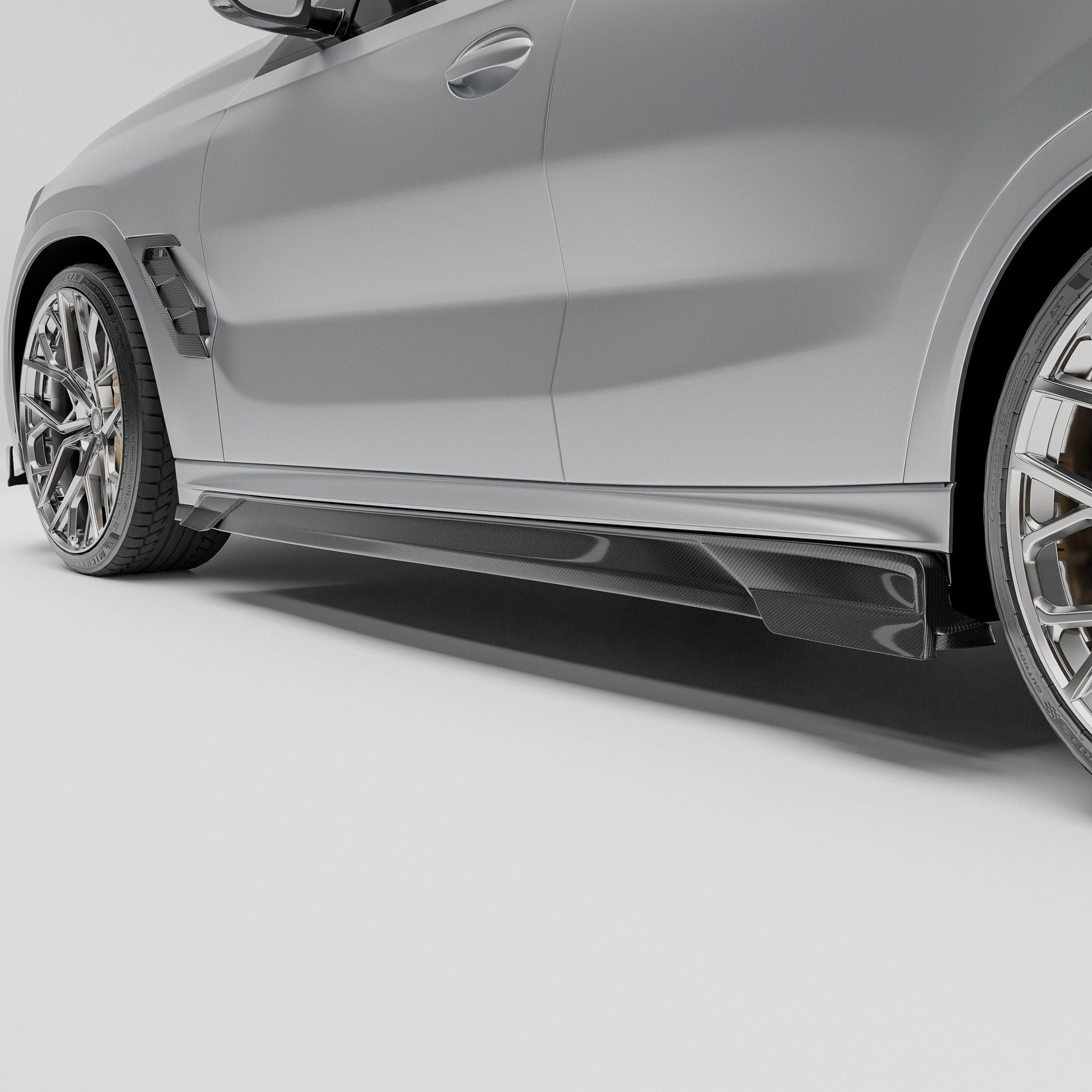 BMW X6M F96 Pre-LCI carbon fiber side skirts main product view