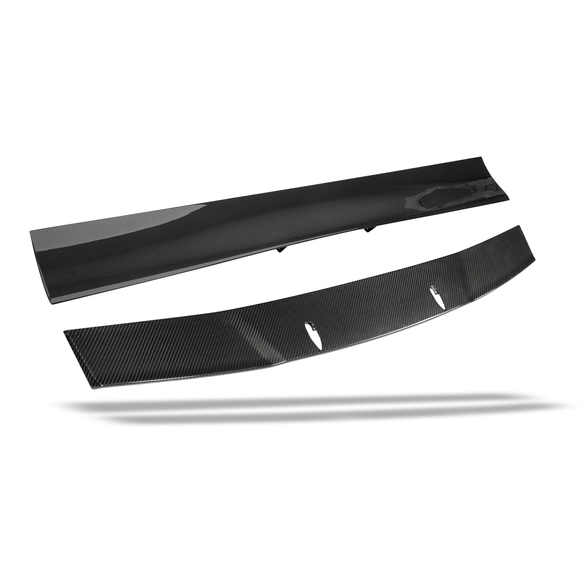 C6 Corvette carbon fiber spoiler endplate close-up