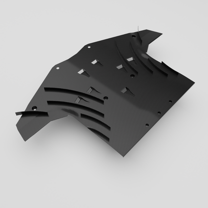 Carbon fiber mid-splitter NACA duct close-up for Corvette C7