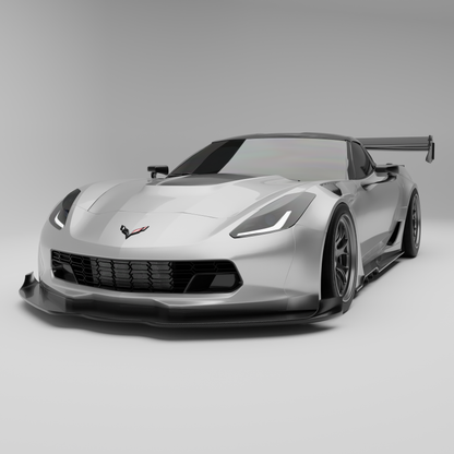 Corvette C7 carbon fiber mid-splitter top profile view