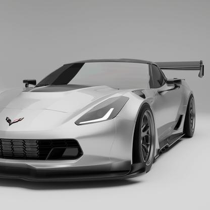 Corvette C7 carbon fiber mirror cover shown on the driver side mirror