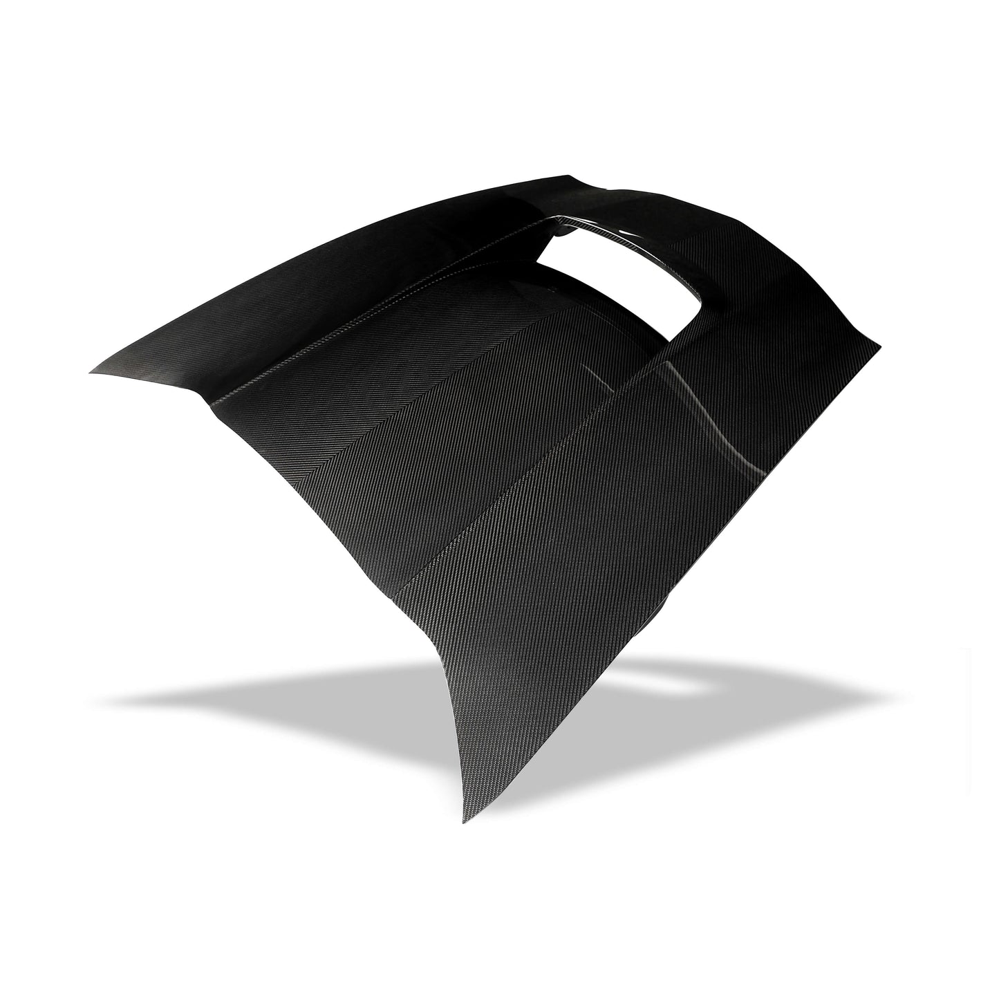 Corvette C7 carbon fiber vented hood, central duct close-up