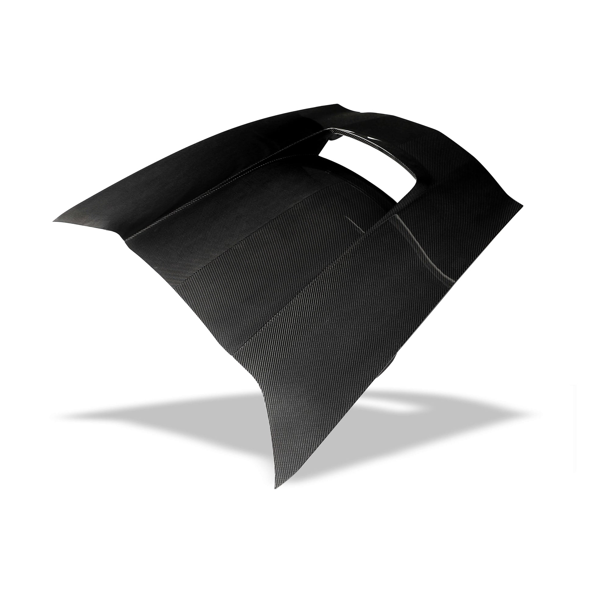 Corvette C7 carbon fiber vented hood, central duct close-up