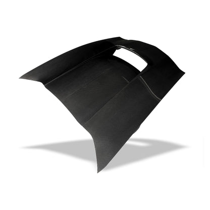 Corvette C7 carbon fiber vented hood, central duct close-up