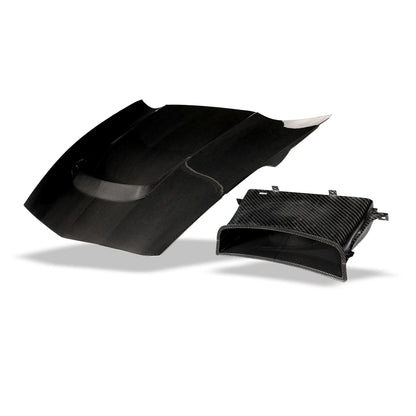 Corvette C7 carbon fiber hood, side profile contour view