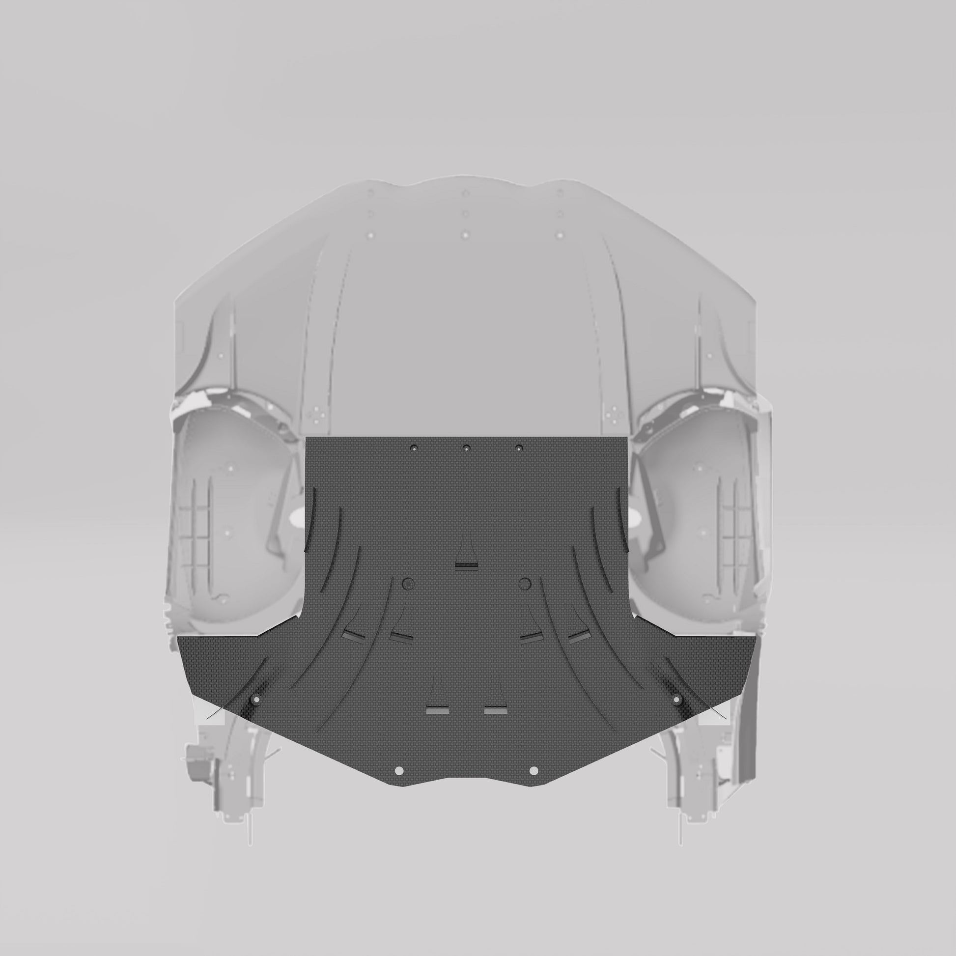 Corvette C7 carbon mid-splitter underbody and duct detail