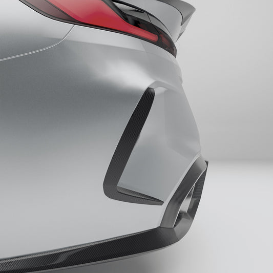 BMW M8 F91 F92 carbon fiber rear bumper canards full product view