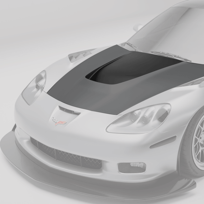 Corvette C6 carbon fiber hood vent and weave close-up detail