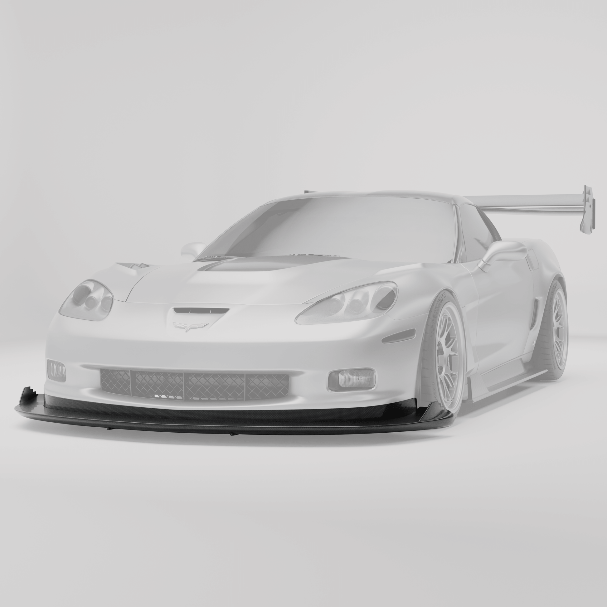 Corvette C6 carbon fiber front lip weave close-up detail