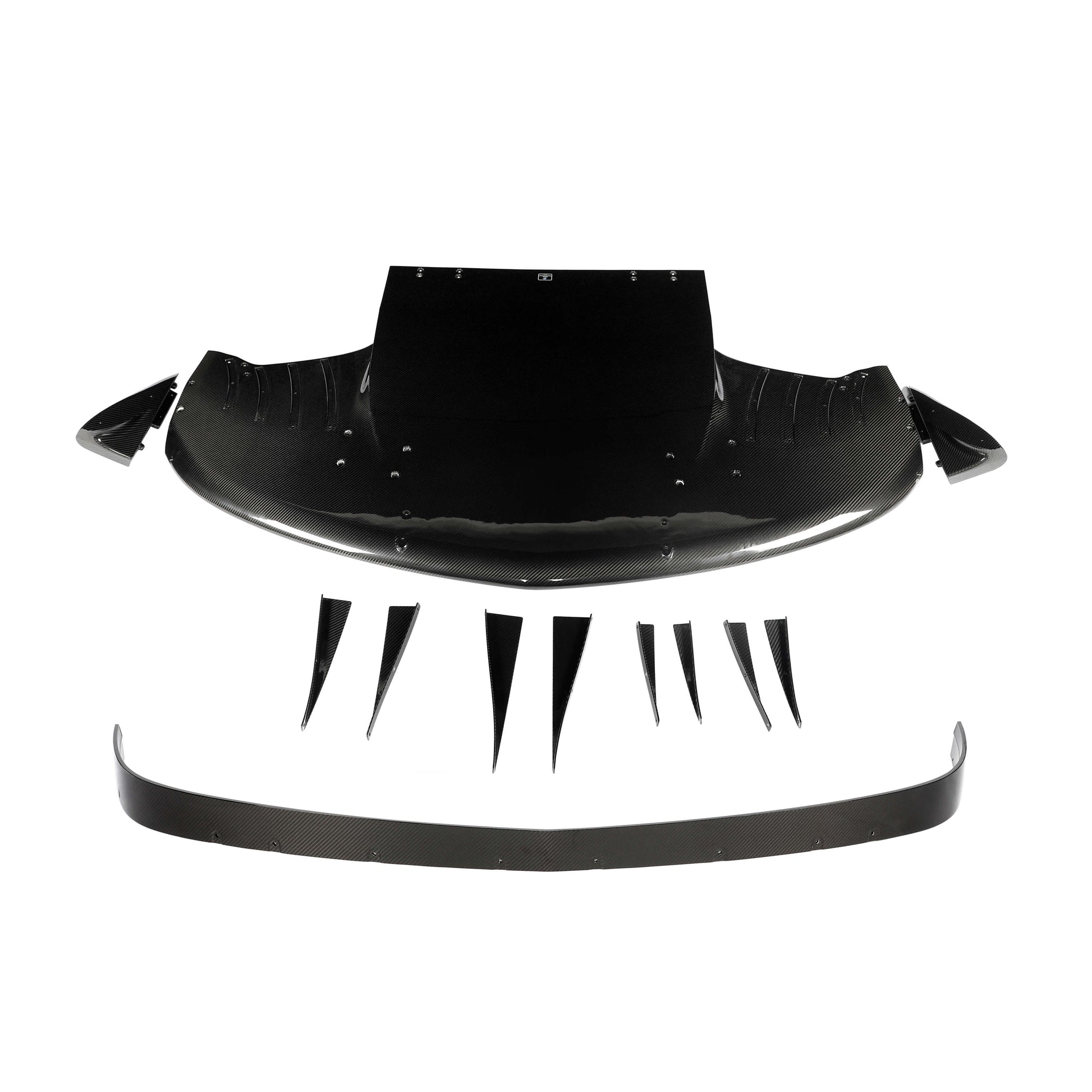 Corvette C6 carbon fiber front splitter and air dam, front angle view
