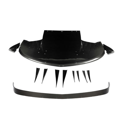 Corvette C6 carbon fiber front splitter and air dam, front angle view