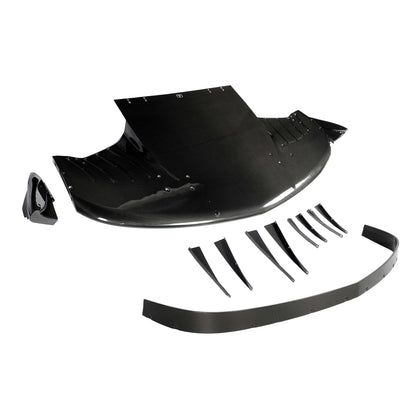 Corvette C6 carbon fiber splitter installed on lower bumper, side angle