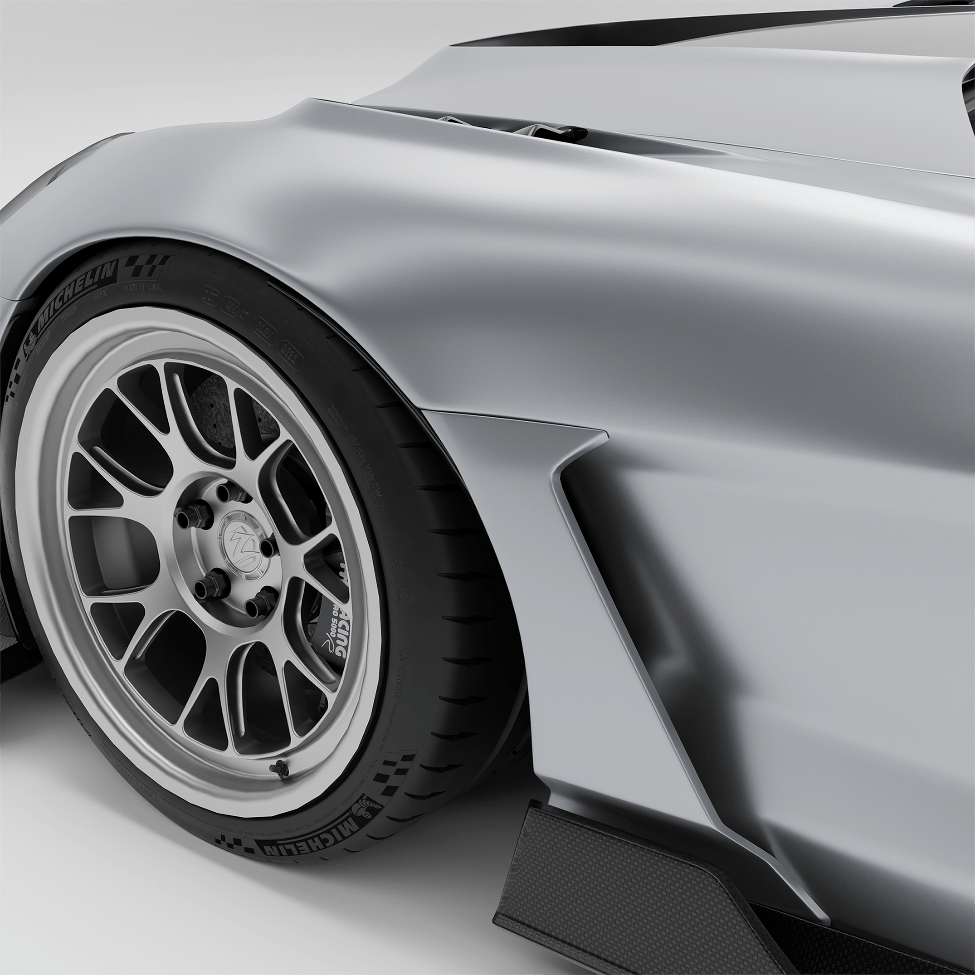 Corvette C6 carbon fiber side fenders, full panel studio view