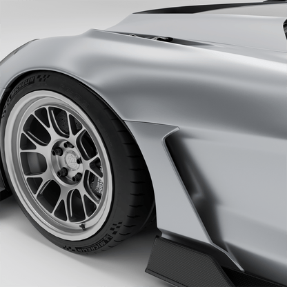 Corvette C6 carbon fiber side fenders, full panel studio view