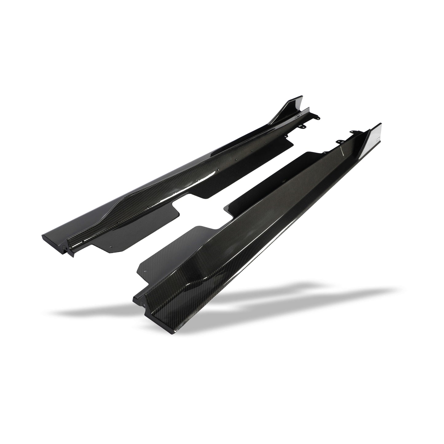 C6 Corvette carbon fiber rocker skirt front section view