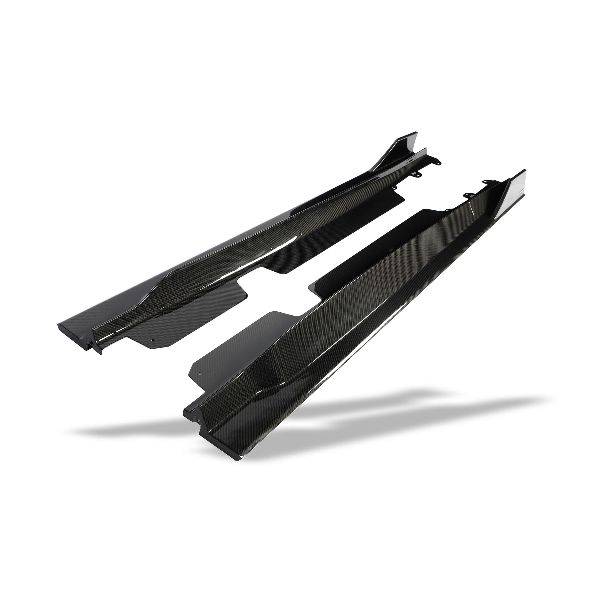 C6 Corvette carbon fiber rocker skirt front section view