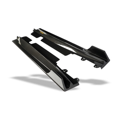 Carbon fiber C6 Corvette side skirt side profile view
