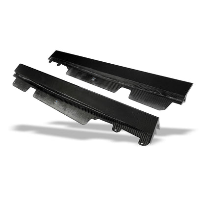 Carbon fiber side skirt for Corvette C6 full length view