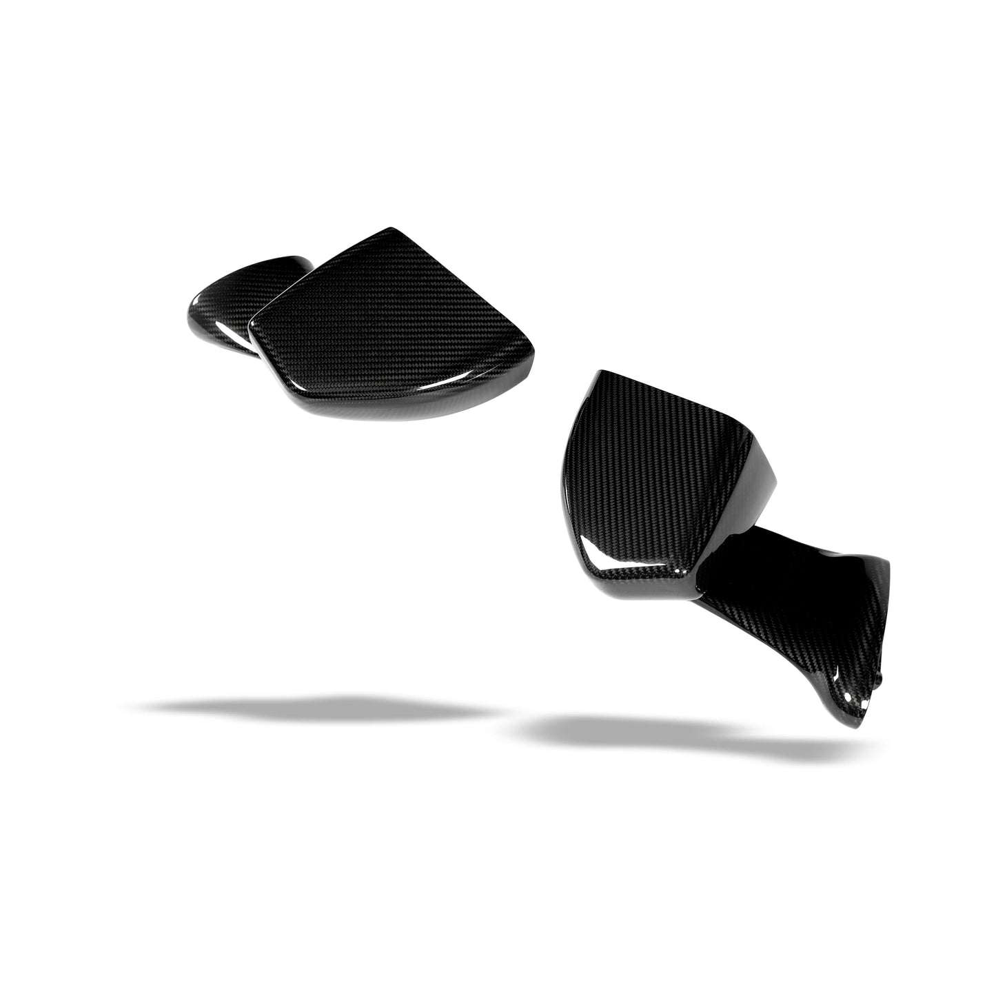 Carbon fiber mirror cover for Corvette C7 rear angle view