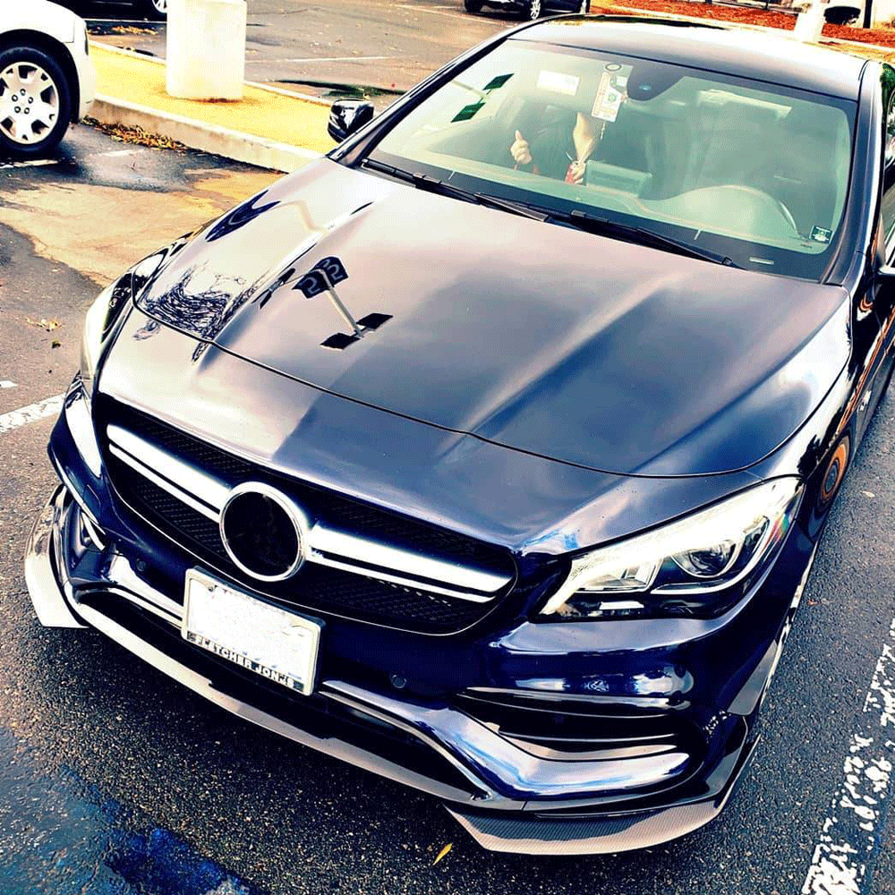 ST Style Carbon Fiber Front Splitter for Mercedes Benz CLA C117 Pre-Facelift (2013–2016)