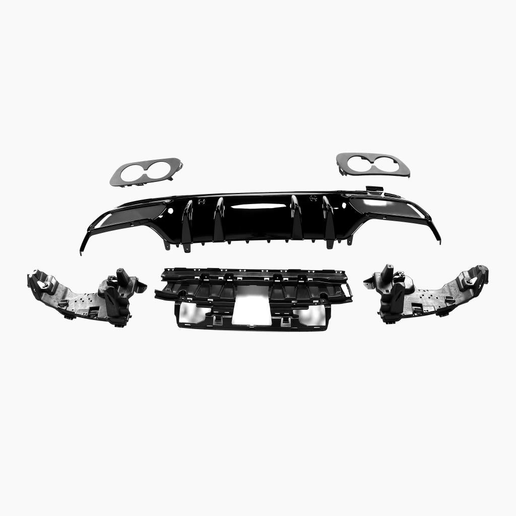 Mercedes-Benz C-Class W205 (2014–2021) C43 Rear Diffuser/For AMG Sedan/Black