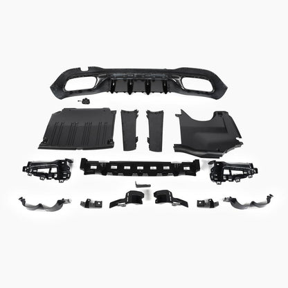 Gloss Black Rear Diffuser with Black Tail Pipe for Mercedes Benz C-Class C43 AMG W206 Sedan (2022+)