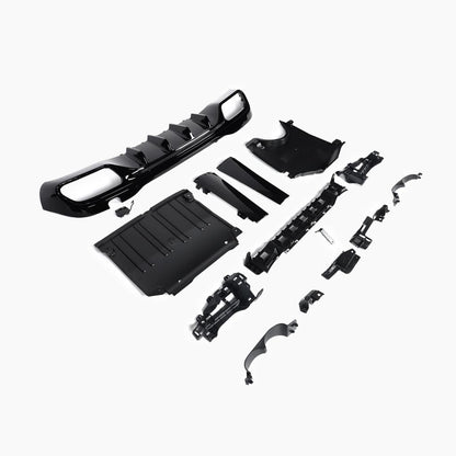 Gloss Black Rear Diffuser with Black Tail Pipe for Mercedes Benz C-Class C43 AMG W206 Sedan (2022+)
