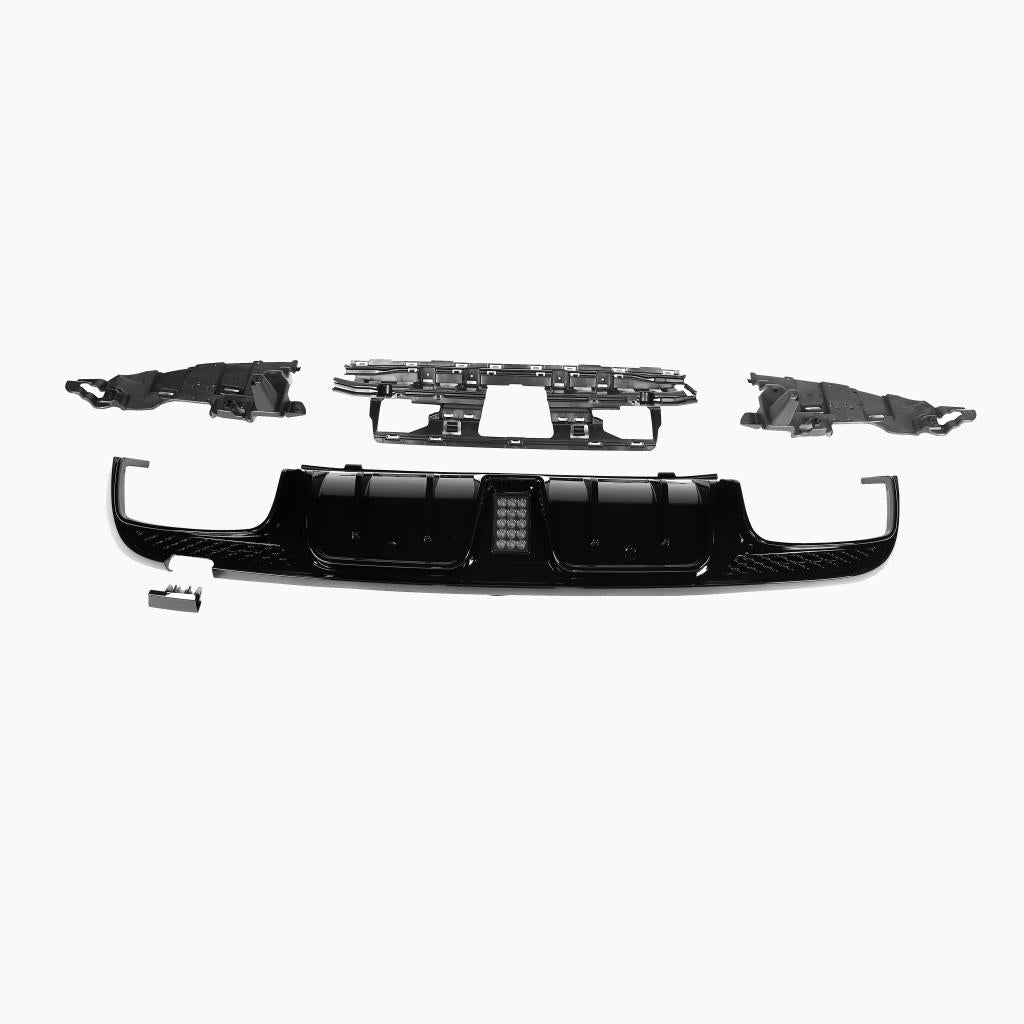 Gloss Black Rear Diffuser with LED for Mercedes Benz AMG W205 Sedan (2015-2021)