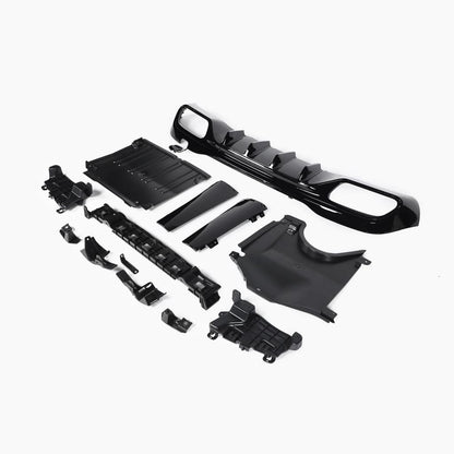 Gloss Black Rear Diffuser with Sliver Tail Pipe for Mercedes Benz C63 AMG W206 Sedan (2023+)