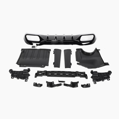 Gloss Black Rear Diffuser with Sliver Tail Pipe for Mercedes Benz C63 AMG W206 Sedan (2023+)