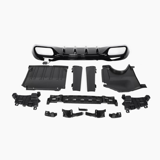 Gloss Black Rear Diffuser with Sliver Tail Pipe for Mercedes Benz C63 AMG W206 Sedan (2023+)