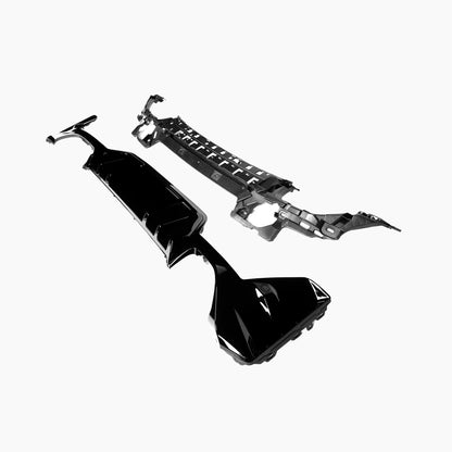BMW 3 Series G20 (2022–present) G20 LCI 340 Rear Diffuser With Silver Tips Gloss Black