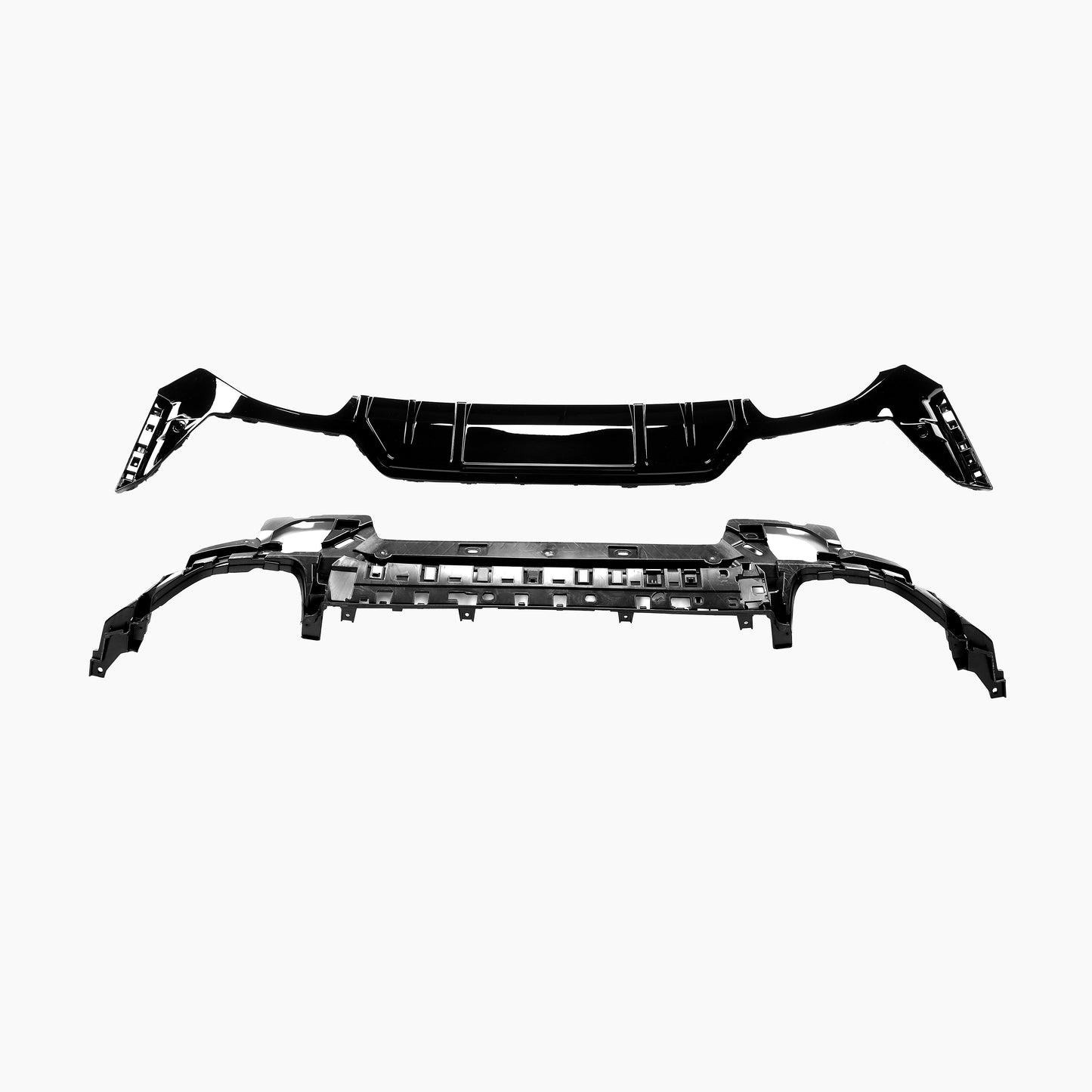 BMW 3 Series G20 (2022–present) G20 LCI 340 Rear Diffuser With Silver Tips Gloss Black