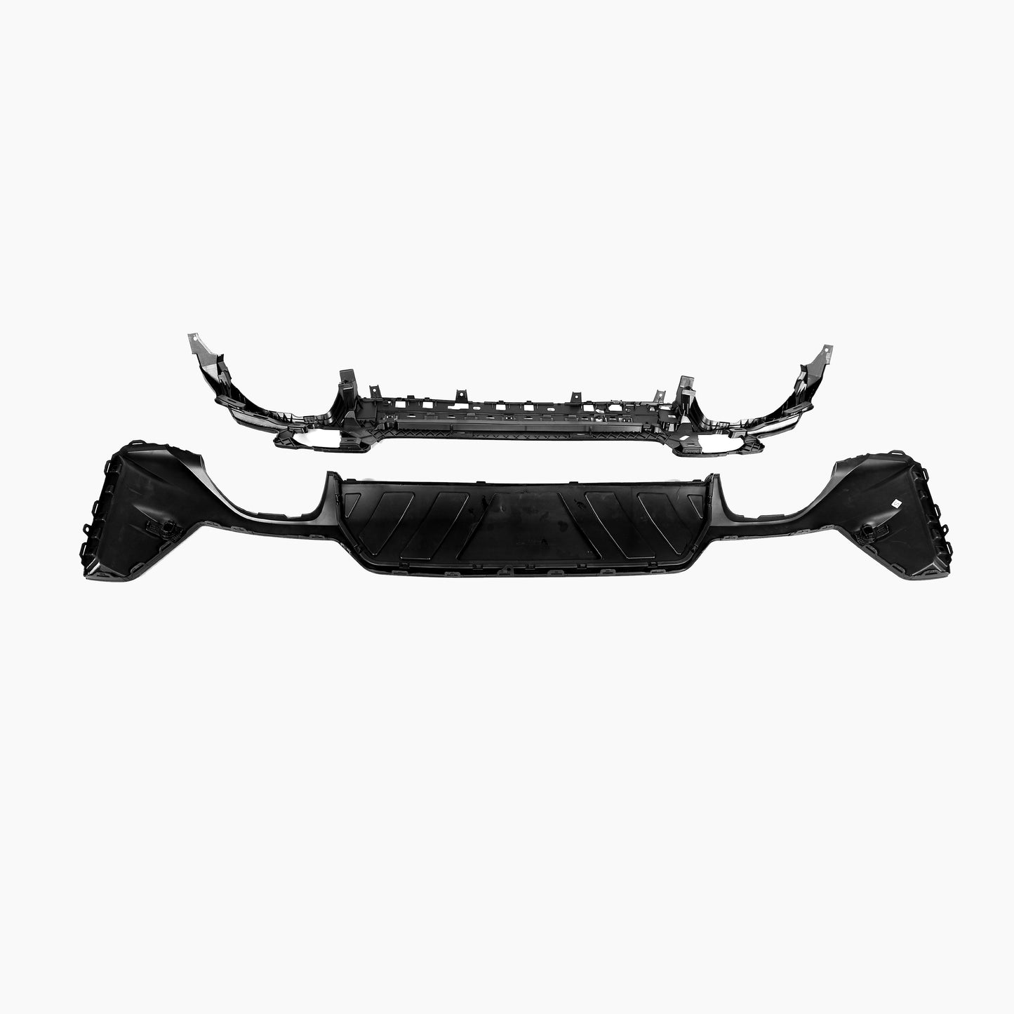 BMW 3 Series G20 (2022–present) G20 LCI 340 Rear Diffuser With Silver Tips Gloss Black