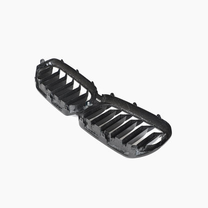 ST Style Carbon Fiber Dual Slat Front Grille for BMW 5 Series G30 G31, F90 M5 LCI (2020–2023)