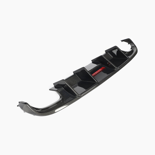 Cabral Style Carbon Fiber Rear Diffuser with LED light For Audi S4 Sedan 4-Door(2008-2012)
