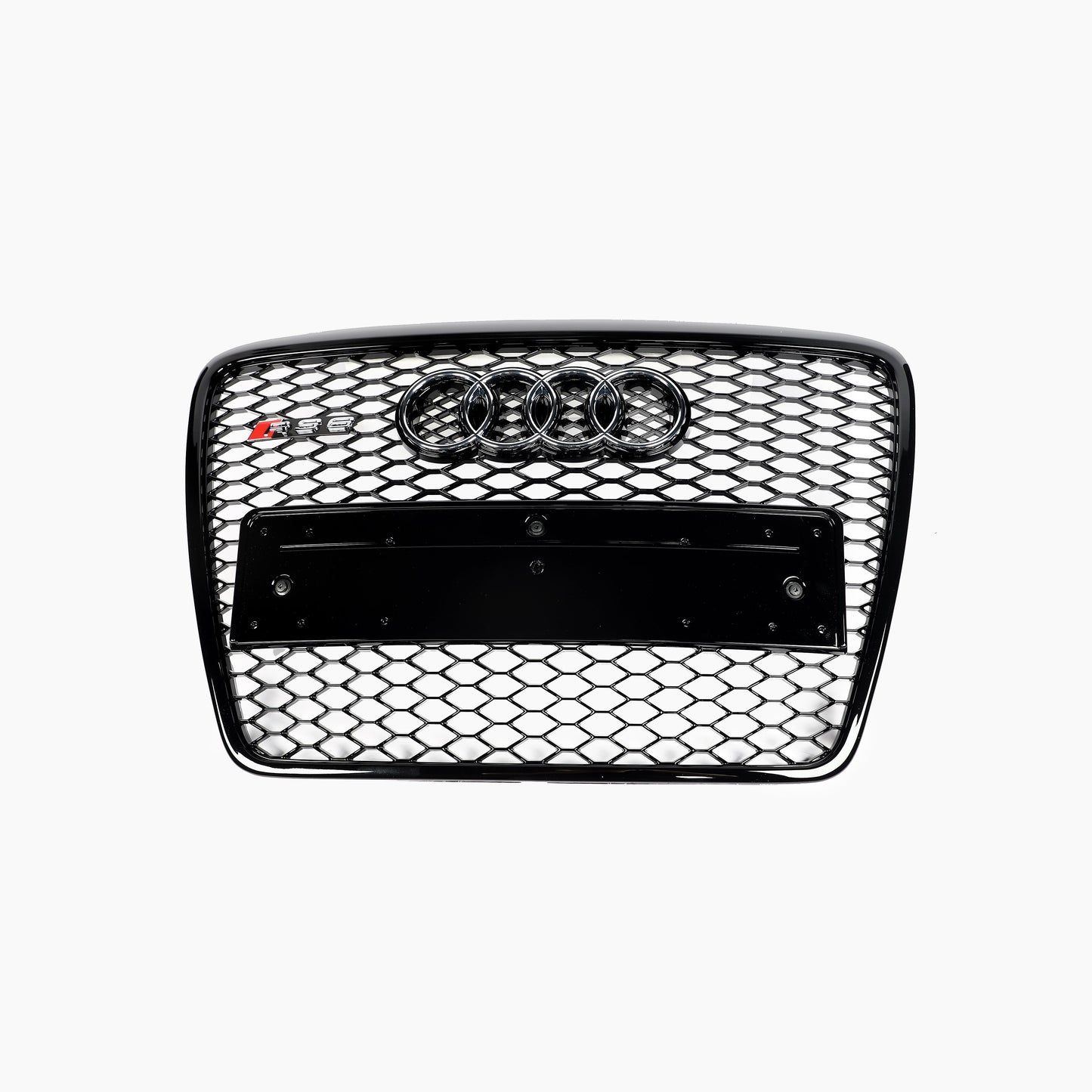 Black without radar hole grille For Audi A6 C6 Facelift(black frame+black grid+electroplated mark)(2009–2011)