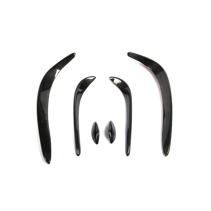 Carbon Fiber Front Bumper Canards Glossy Trim for Benz W205 2door 4door sedan sport(2014-2018)