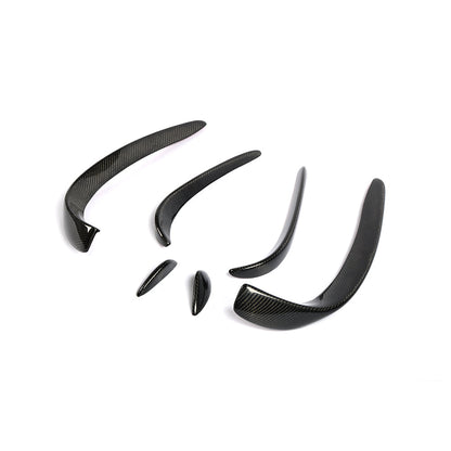 Carbon Fiber Front Bumper Canards Glossy Trim for Benz W205 2door 4door sedan sport(2014-2018)
