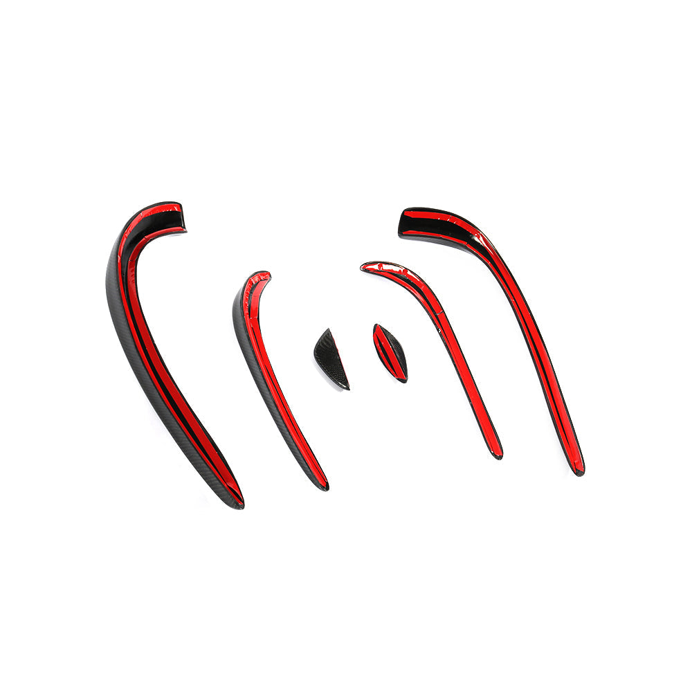 Carbon Fiber Front Bumper Canards Glossy Trim for Benz W205 2door 4door sedan sport(2014-2018)