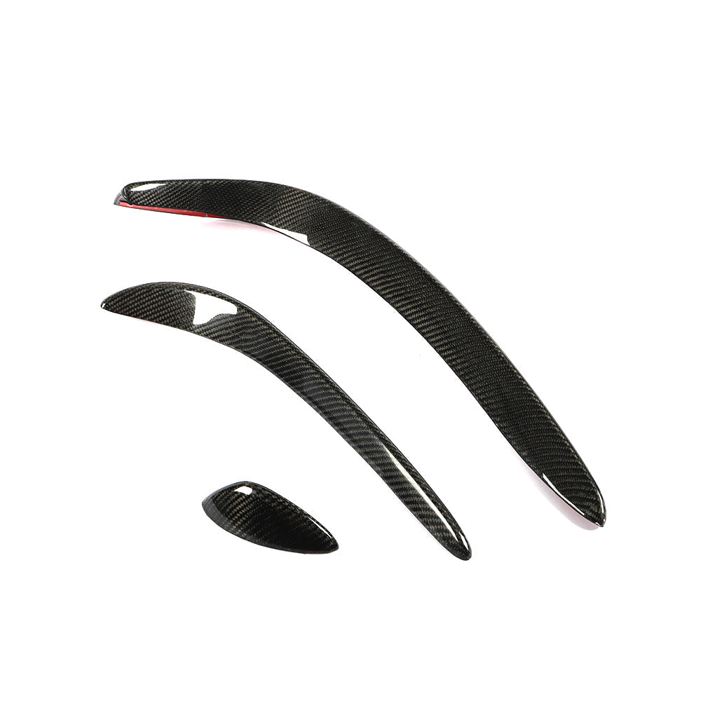 Carbon Fiber Front Bumper Canards Glossy Trim for Benz W205 2door 4door sedan sport(2014-2018)