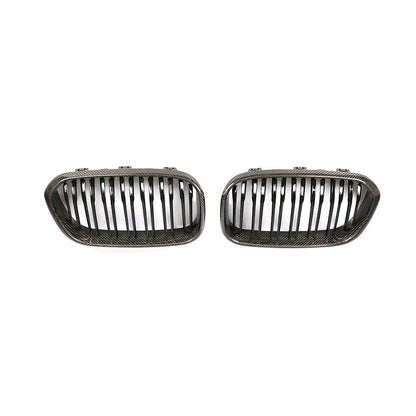Gloss Dual Slat Carbon Fiber Kidney Grille for BMW 1 Series F20, F21 LCI (2015-2019)
