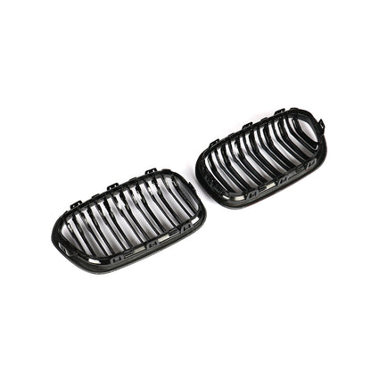 Gloss Dual Slat Carbon Fiber Kidney Grille for BMW 1 Series F20, F21 LCI (2015-2019)