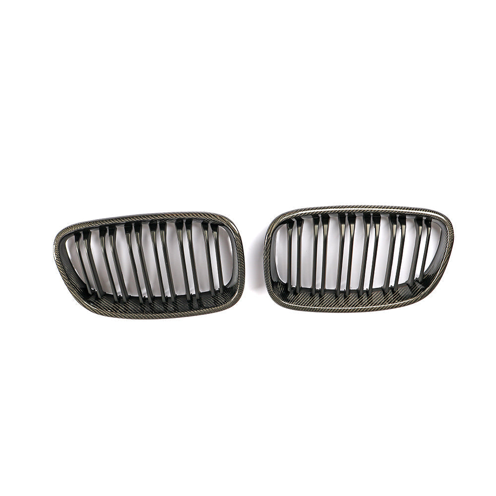 Matte Dual Slat Carbon Fiber Front Grille for BMW 1 Series F20, F21 Pre-LCI (2011-2015)