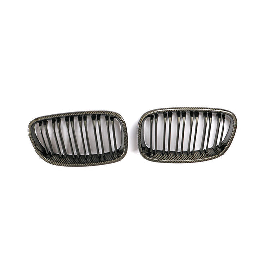 Matte Dual Slat Carbon Fiber Front Grille for BMW 1 Series F20, F21 Pre-LCI (2011-2015)