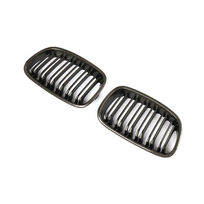 Matte Dual Slat Carbon Fiber Front Grille for BMW 1 Series F20, F21 Pre-LCI (2011-2015)